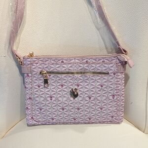 Gloria Vanderbilt Pink Geometric Crossbody Bag